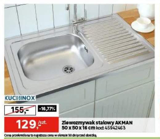 Zlewozmywak stalowy Akman Kuchinox