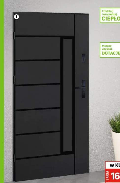 Drzwi stalowe zewnętrzne wejściowe 90 prawe Paryż 3 antracytowe