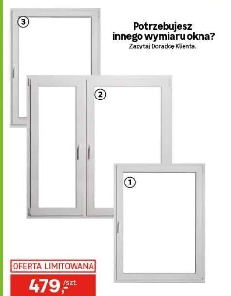 Okno PCV 2-szybowe fasadowe O14 białe 865x1135 mm rozwierno-uchylne do wewnątrz prawe