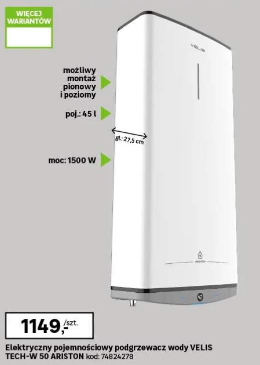 Elektryczny podgrzewacz wody Velis Tech W 50 Ariston