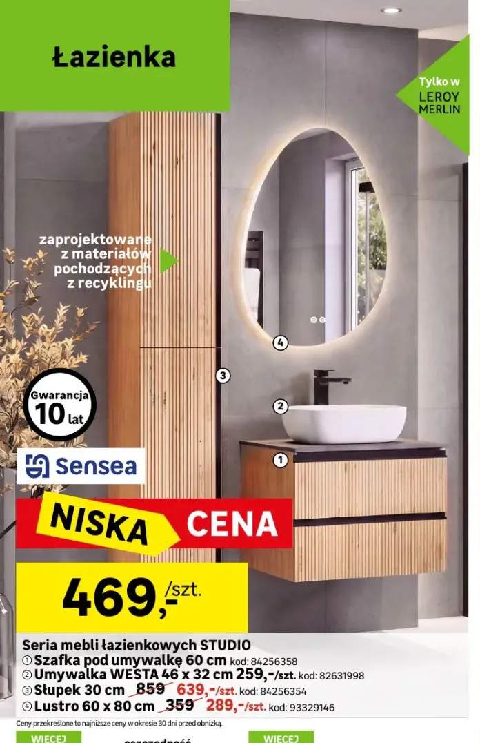 Szafka pod umywalkę Studio 60 cm Sensea +3 warianty