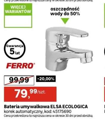 Bateria umywalkowa Elsa Ecologica Ferro