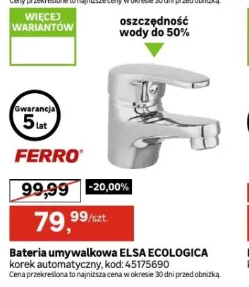 Bateria umywalkowa Elsa Ecologica Ferro