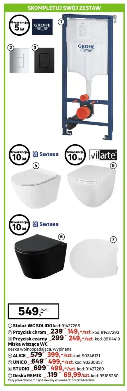 Przycisk chrom Grohe +6 wariantów