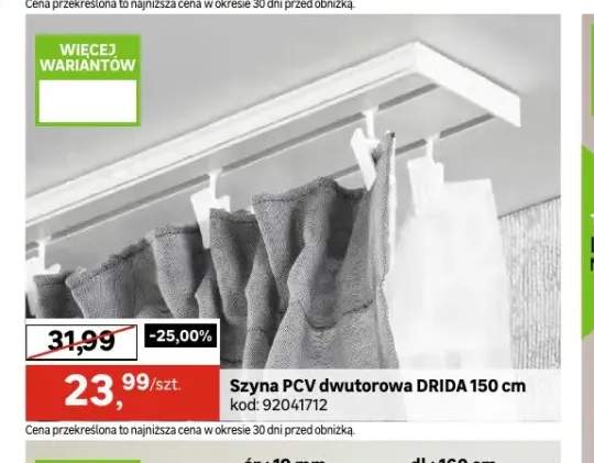 Szyna PCV dwutorowa Drida 150 cm