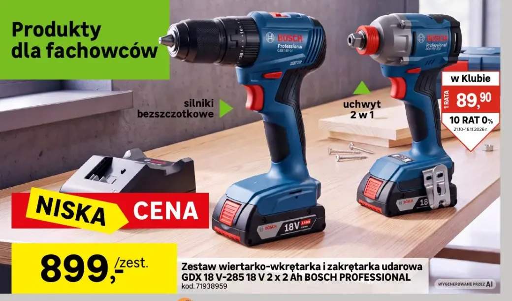 Zestaw wiertarko-wkrętarka i zakrętarka udarowa Gdx 18V-285 Bosch Professional