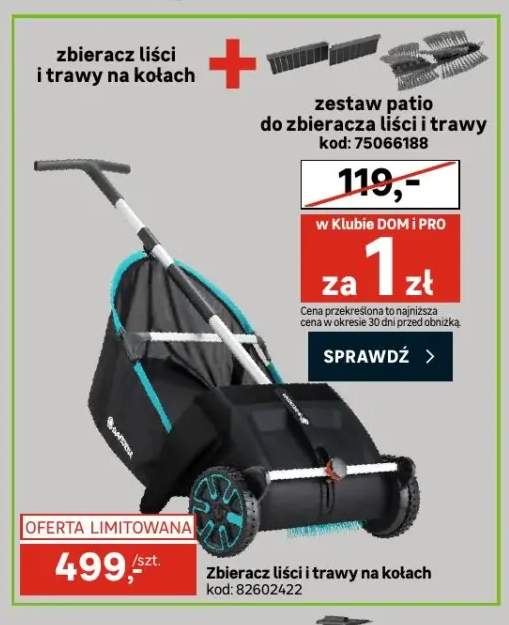 Zbieracz liści i trawy na kołach Gardena +1 wariant