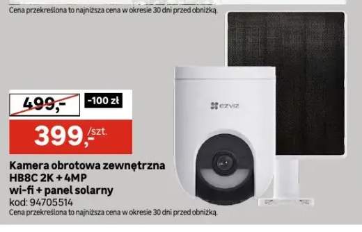 Kamera obrotowa zewnętrzna HB8C 2K + 4MP wi-fi + panel solarny Ezviz