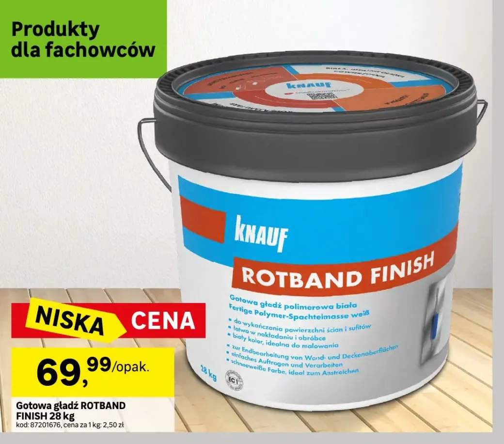 Gotowa gładź Rotband Finish 28 kg Knauf