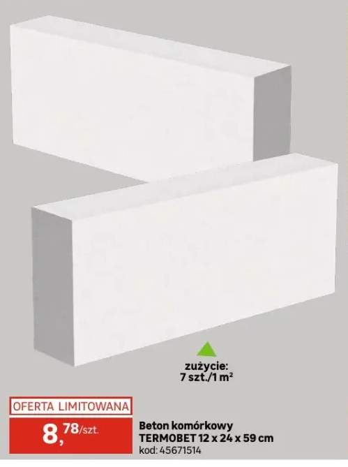 Beton komórkowy 12x24x59 cm Termobet