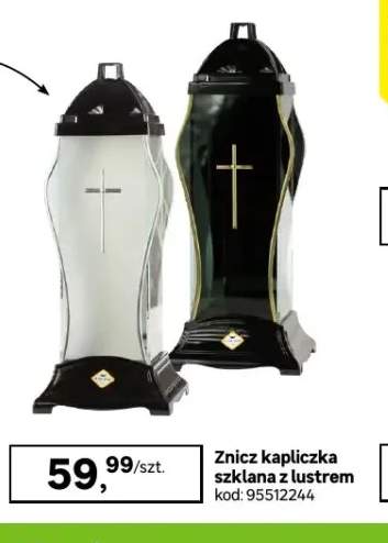 Znicz kapliczka szklana z lustrem
