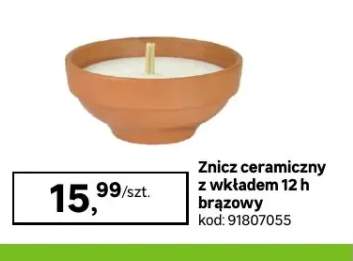 Znicz ceramiczny z wkładem 12 h brązowy